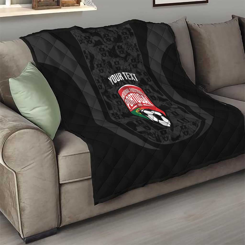Custom Portugal Football Quilt 2026 Come On Selecao das Quinas - Black - Wonder Print Shop