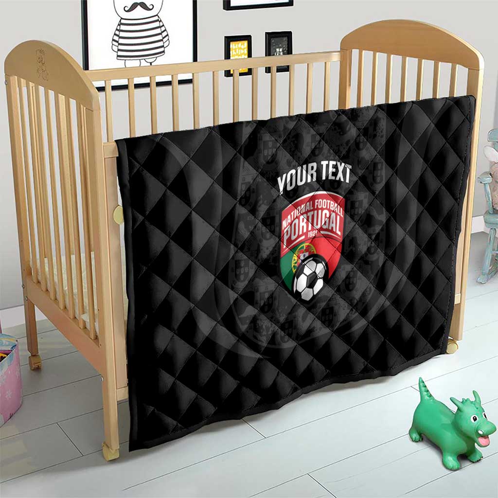 Custom Portugal Football Quilt 2026 Come On Selecao das Quinas - Black - Wonder Print Shop