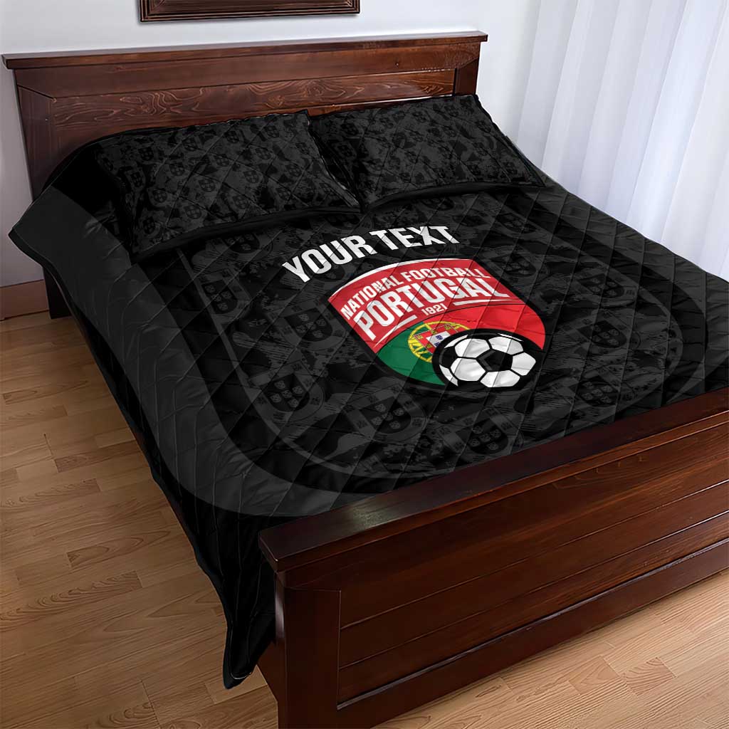 Custom Portugal Football Quilt Bed Set 2026 Come On Selecao das Quinas - Black - Wonder Print Shop
