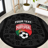 Custom Portugal Football Round Carpet 2026 Come On Selecao das Quinas - Black - Wonder Print Shop