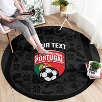 Custom Portugal Football Round Carpet 2026 Come On Selecao das Quinas - Black - Wonder Print Shop