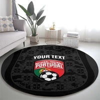 Custom Portugal Football Round Carpet 2026 Come On Selecao das Quinas - Black - Wonder Print Shop