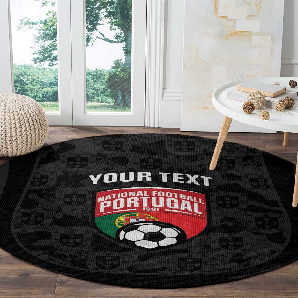 Custom Portugal Football Round Carpet 2026 Come On Selecao das Quinas - Black - Wonder Print Shop