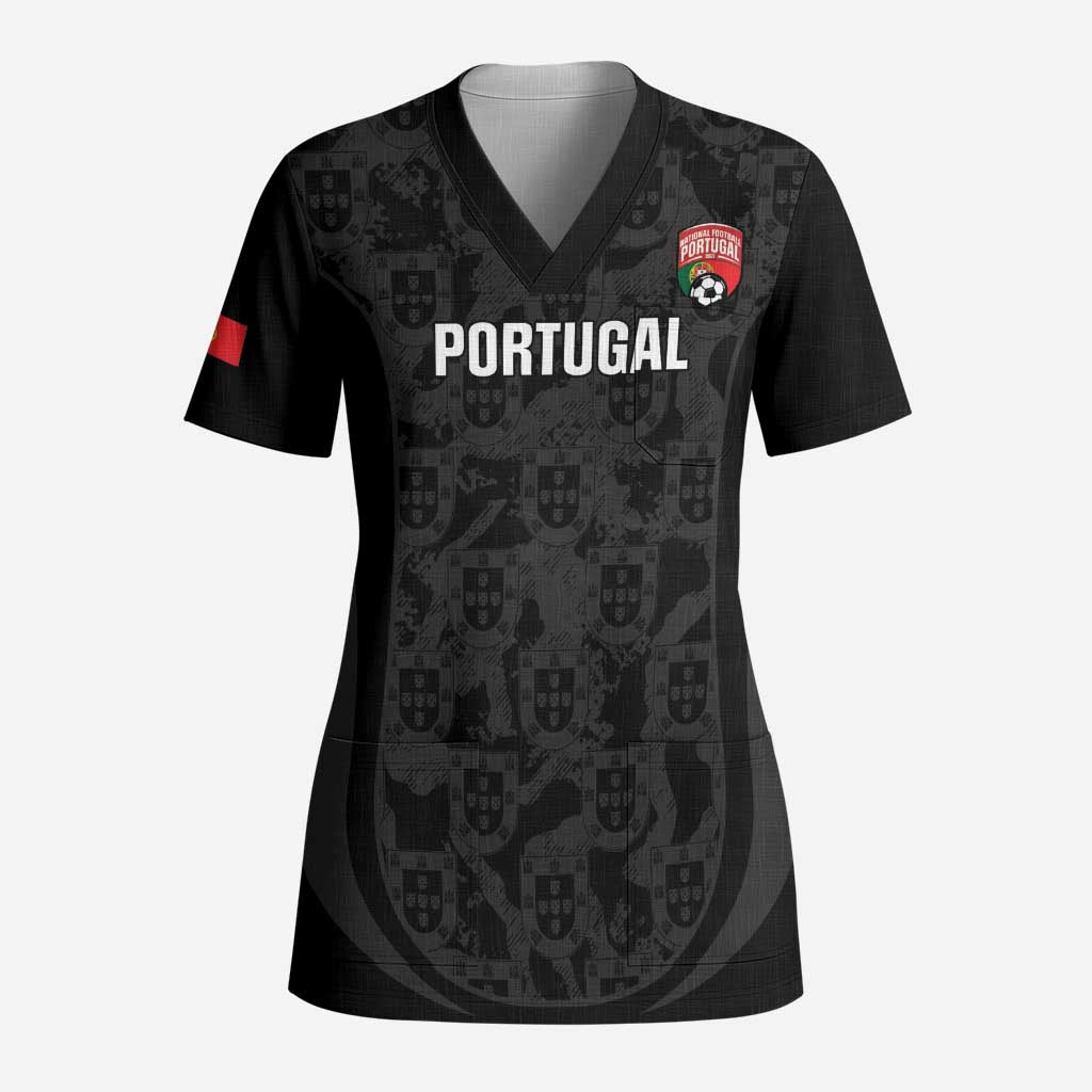 Custom Portugal Football Scrub Top 2026 Come On Selecao das Quinas - Black - Wonder Print Shop