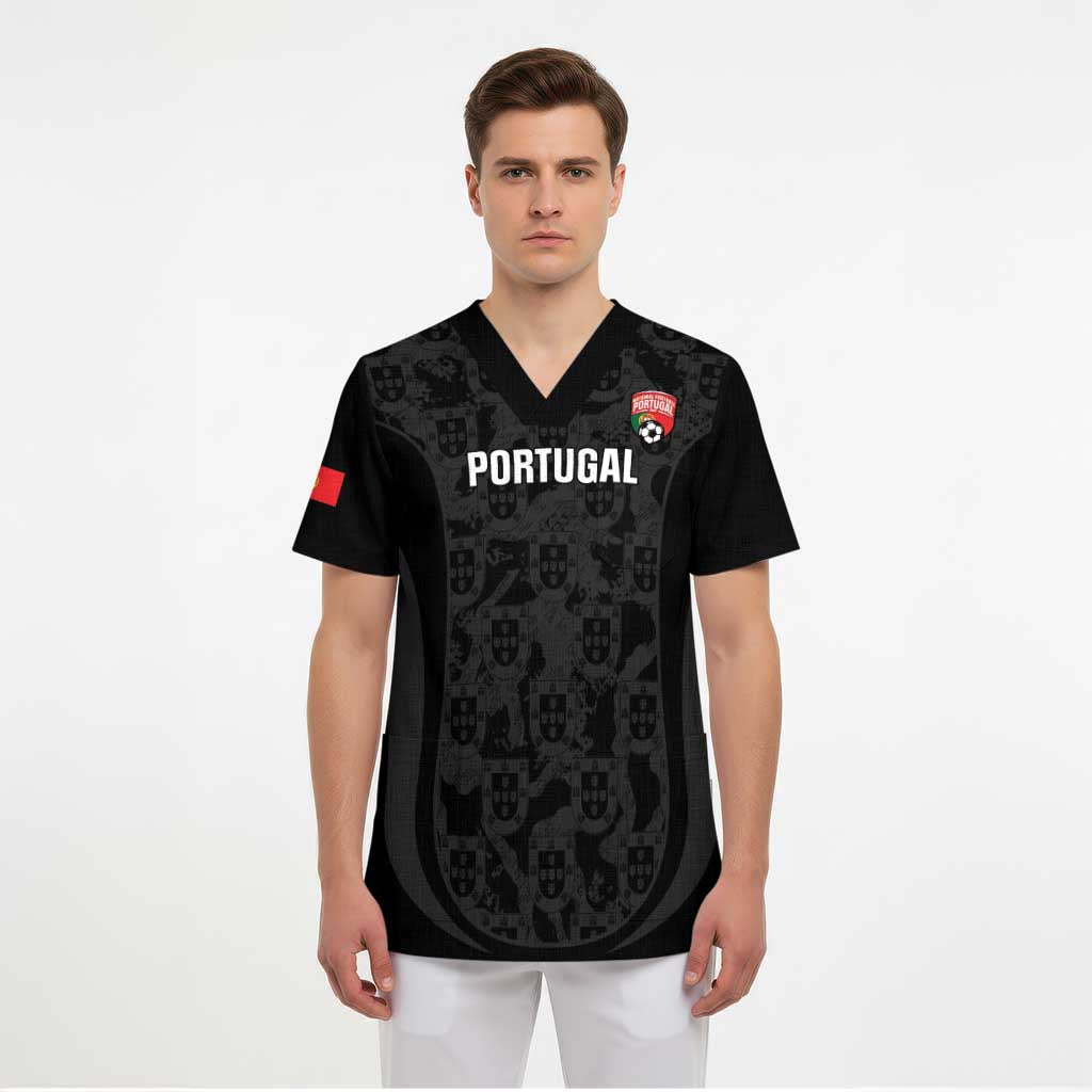 Custom Portugal Football Scrub Top 2026 Come On Selecao das Quinas - Black - Wonder Print Shop