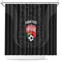 Custom Portugal Football Shower Curtain 2026 Come On Selecao das Quinas - Black - Wonder Print Shop