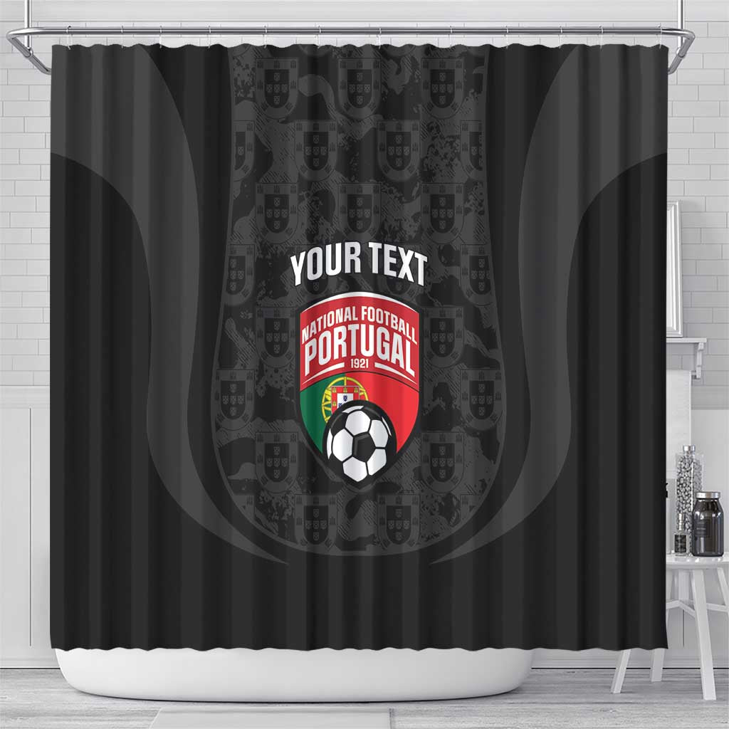 Custom Portugal Football Shower Curtain 2026 Come On Selecao das Quinas - Black - Wonder Print Shop