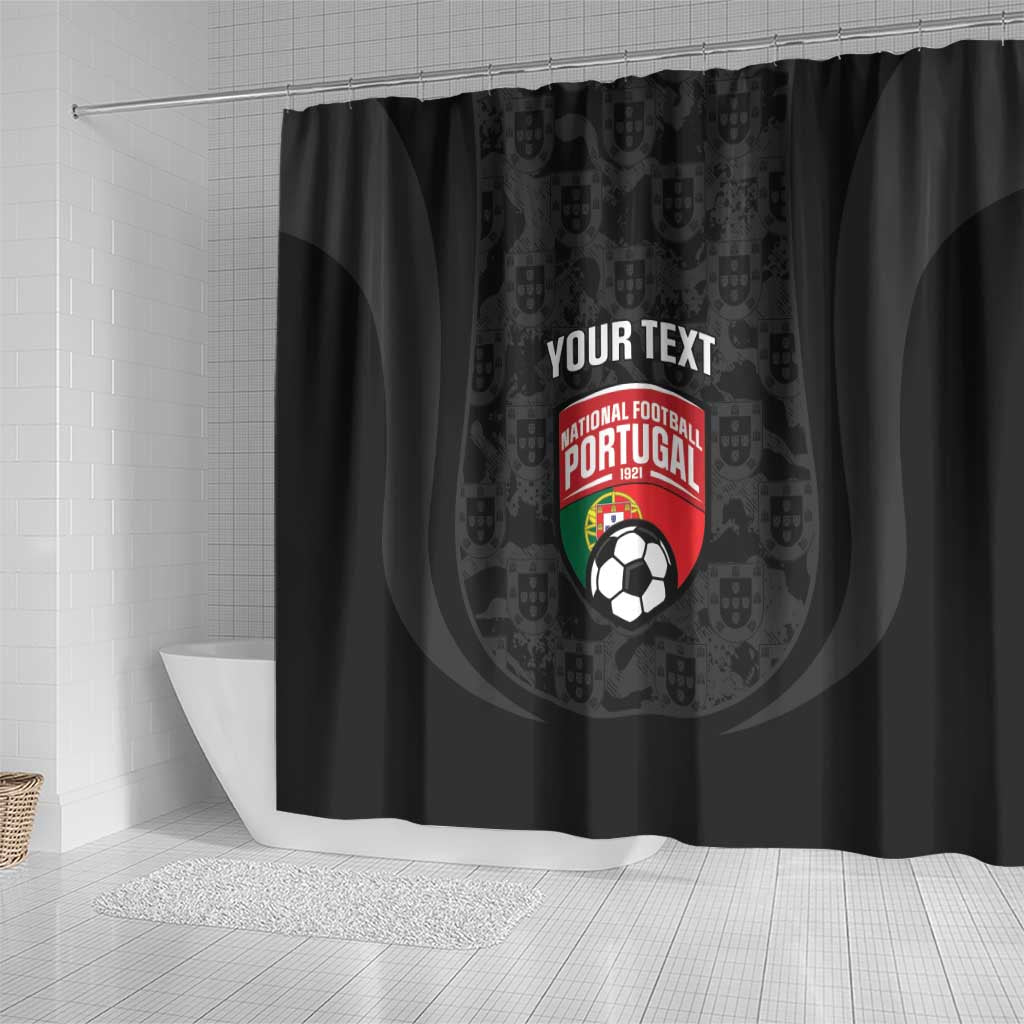Custom Portugal Football Shower Curtain 2026 Come On Selecao das Quinas - Black - Wonder Print Shop