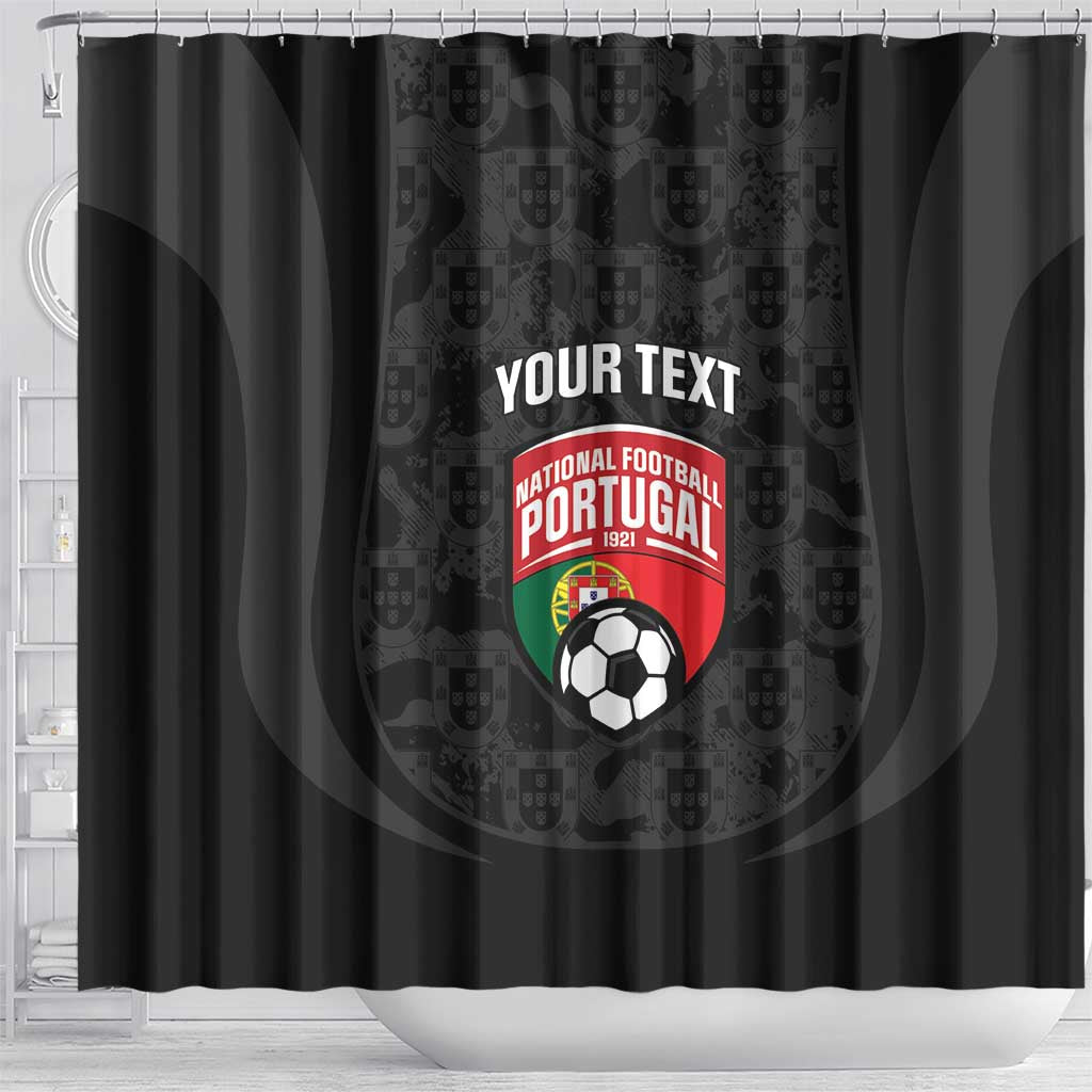 Custom Portugal Football Shower Curtain 2026 Come On Selecao das Quinas - Black - Wonder Print Shop