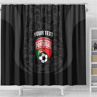 Custom Portugal Football Shower Curtain 2026 Come On Selecao das Quinas - Black - Wonder Print Shop