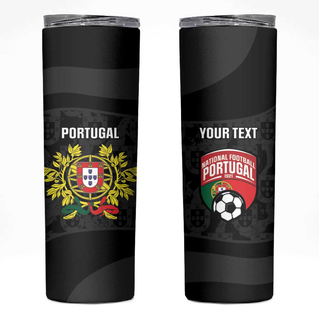 Custom Portugal Football Skinny Tumbler 2026 Come On Selecao das Quinas - Black - Wonder Print Shop