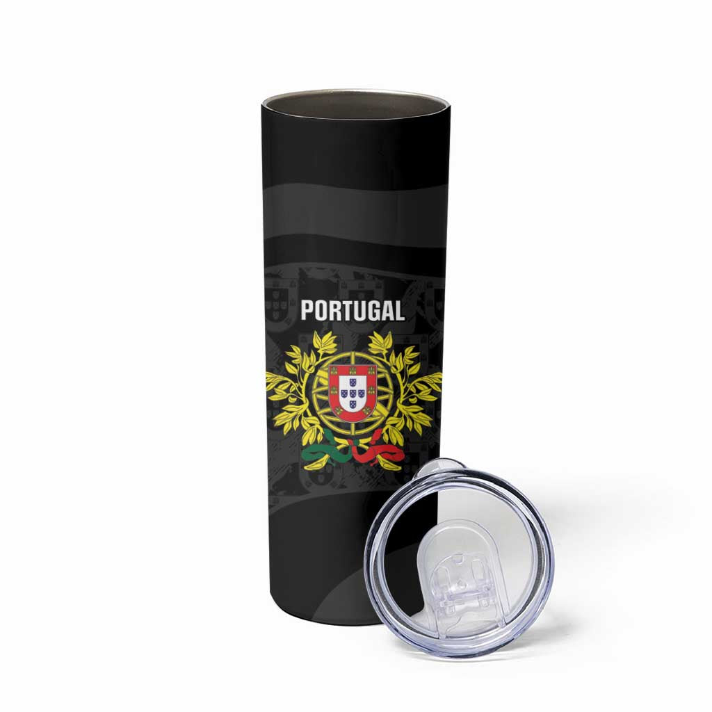 Custom Portugal Football Skinny Tumbler 2026 Come On Selecao das Quinas - Black - Wonder Print Shop