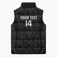 Custom Portugal Football Sleeveless Puffer Jacket 2026 Come On Selecao das Quinas - Black - Wonder Print Shop