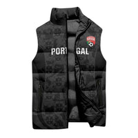 Custom Portugal Football Sleeveless Puffer Jacket 2026 Come On Selecao das Quinas - Black - Wonder Print Shop