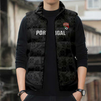 Custom Portugal Football Sleeveless Puffer Jacket 2026 Come On Selecao das Quinas - Black - Wonder Print Shop