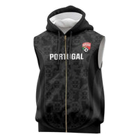 Custom Portugal Football Sleeveless Zip Hoodie 2026 Come On Selecao das Quinas - Black - Wonder Print Shop
