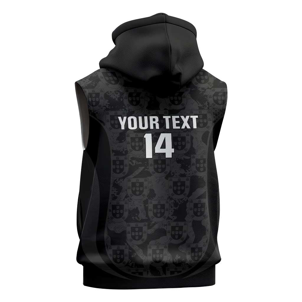 Custom Portugal Football Sleeveless Zip Hoodie 2026 Come On Selecao das Quinas - Black - Wonder Print Shop