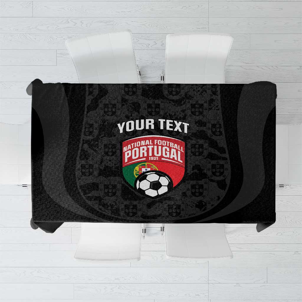 Custom Portugal Football Tablecloth 2026 Come On Selecao das Quinas - Black - Wonder Print Shop