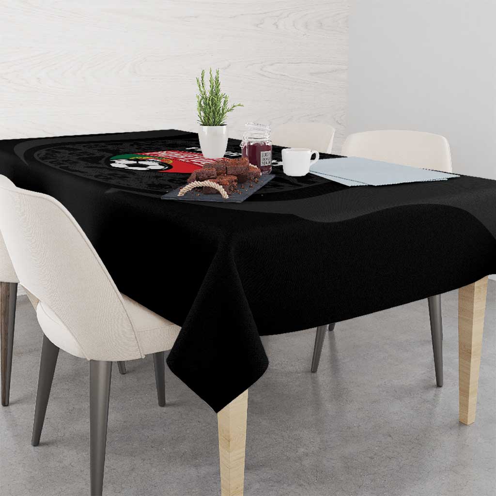 Custom Portugal Football Tablecloth 2026 Come On Selecao das Quinas - Black - Wonder Print Shop