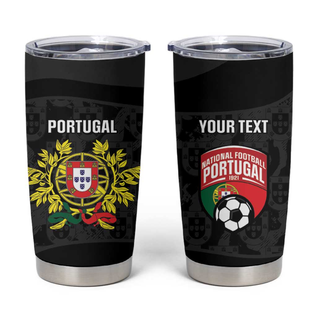 Custom Portugal Football Tumbler Cup 2026 Come On Selecao das Quinas - Black - Wonder Print Shop