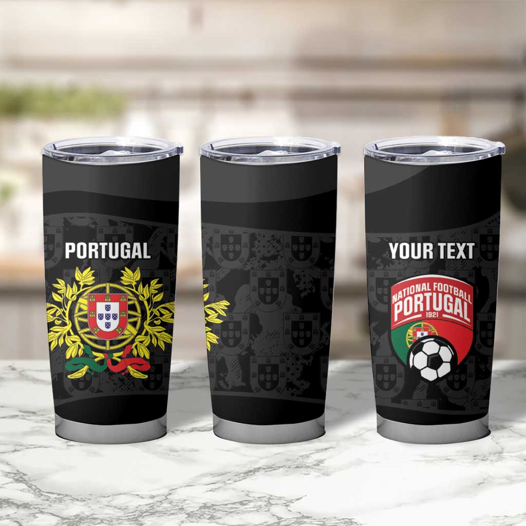 Custom Portugal Football Tumbler Cup 2026 Come On Selecao das Quinas - Black - Wonder Print Shop