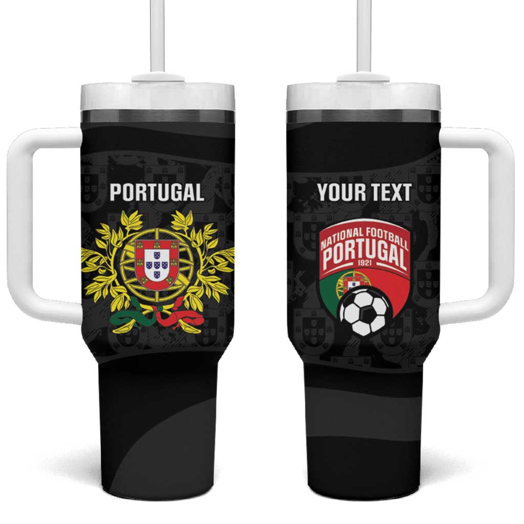 Custom Portugal Football Tumbler With Handle 2026 Come On Selecao das Quinas - Black - Wonder Print Shop