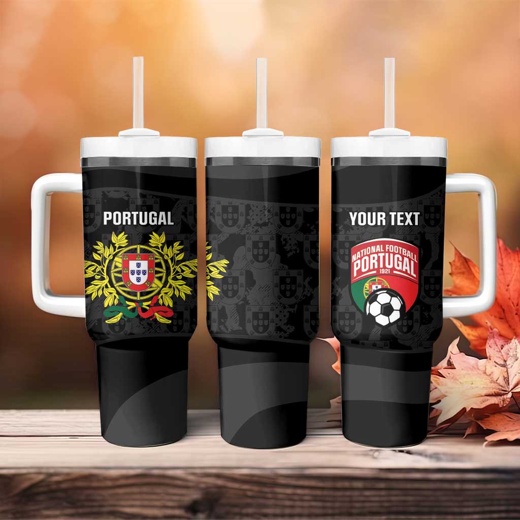 Custom Portugal Football Tumbler With Handle 2026 Come On Selecao das Quinas - Black - Wonder Print Shop