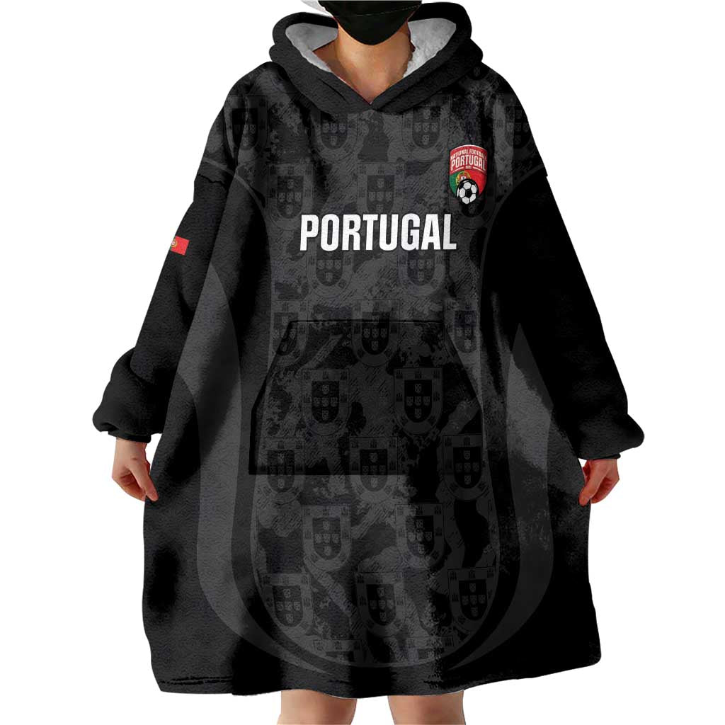 Custom Portugal Football Wearable Blanket Hoodie 2026 Come On Selecao das Quinas - Black - Wonder Print Shop