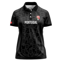 Custom Portugal Football Women Polo Shirt 2026 Come On Selecao das Quinas - Black - Wonder Print Shop