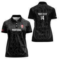Custom Portugal Football Women Polo Shirt 2026 Come On Selecao das Quinas - Black - Wonder Print Shop