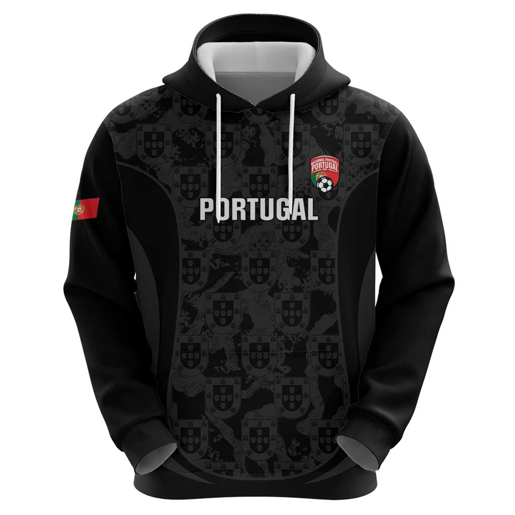 Custom Portugal Football Zip Hoodie 2026 Come On Selecao das Quinas - Black - Wonder Print Shop
