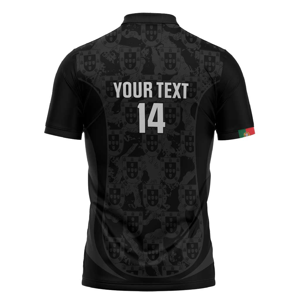 Custom Portugal Football Zipper Polo Shirt 2026 Come On Selecao das Quinas - Black - Wonder Print Shop