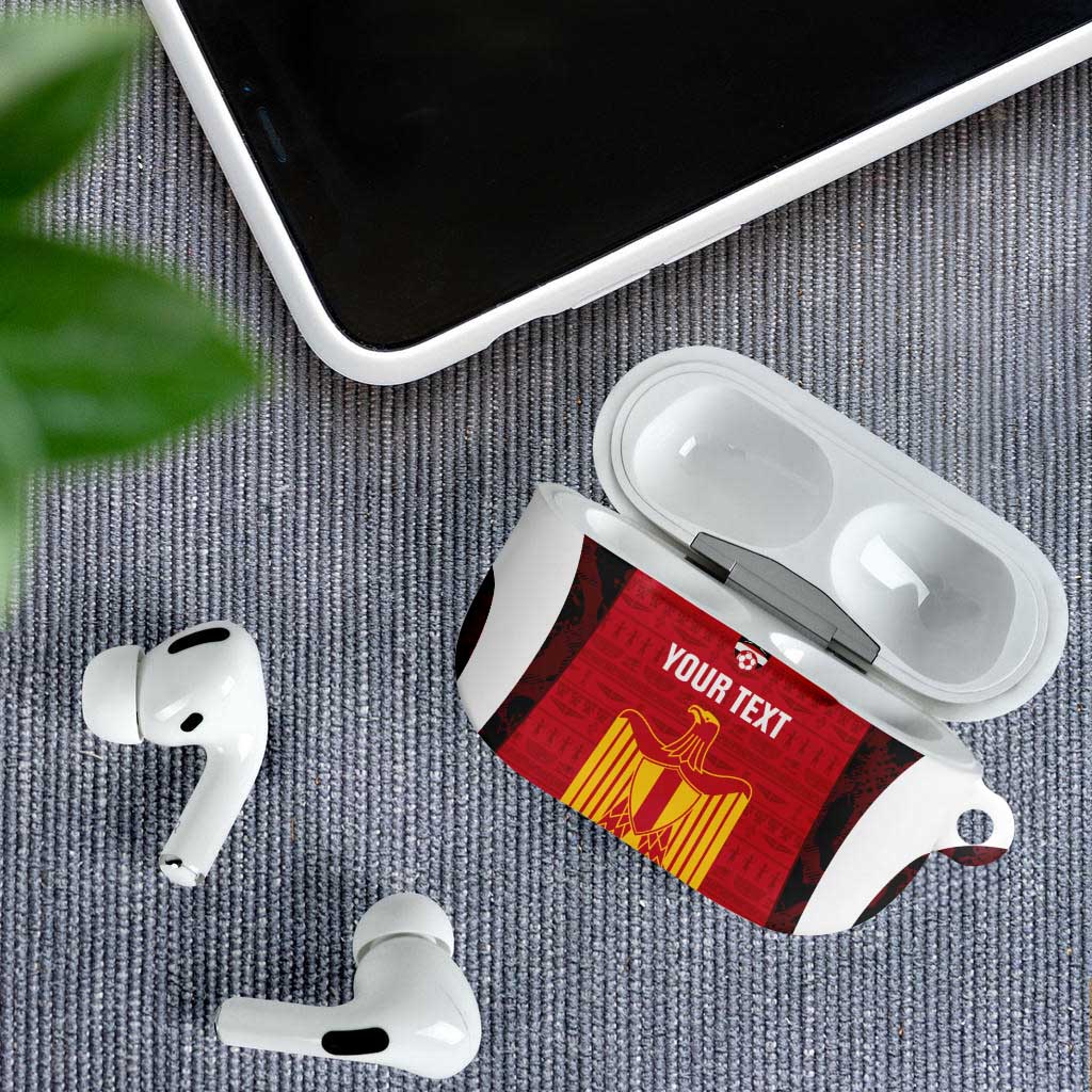 Custom Egypt Football AirPods Case 2026 Go Pharaohs Ancient Egyptian Pattern - Wonder Print Shop