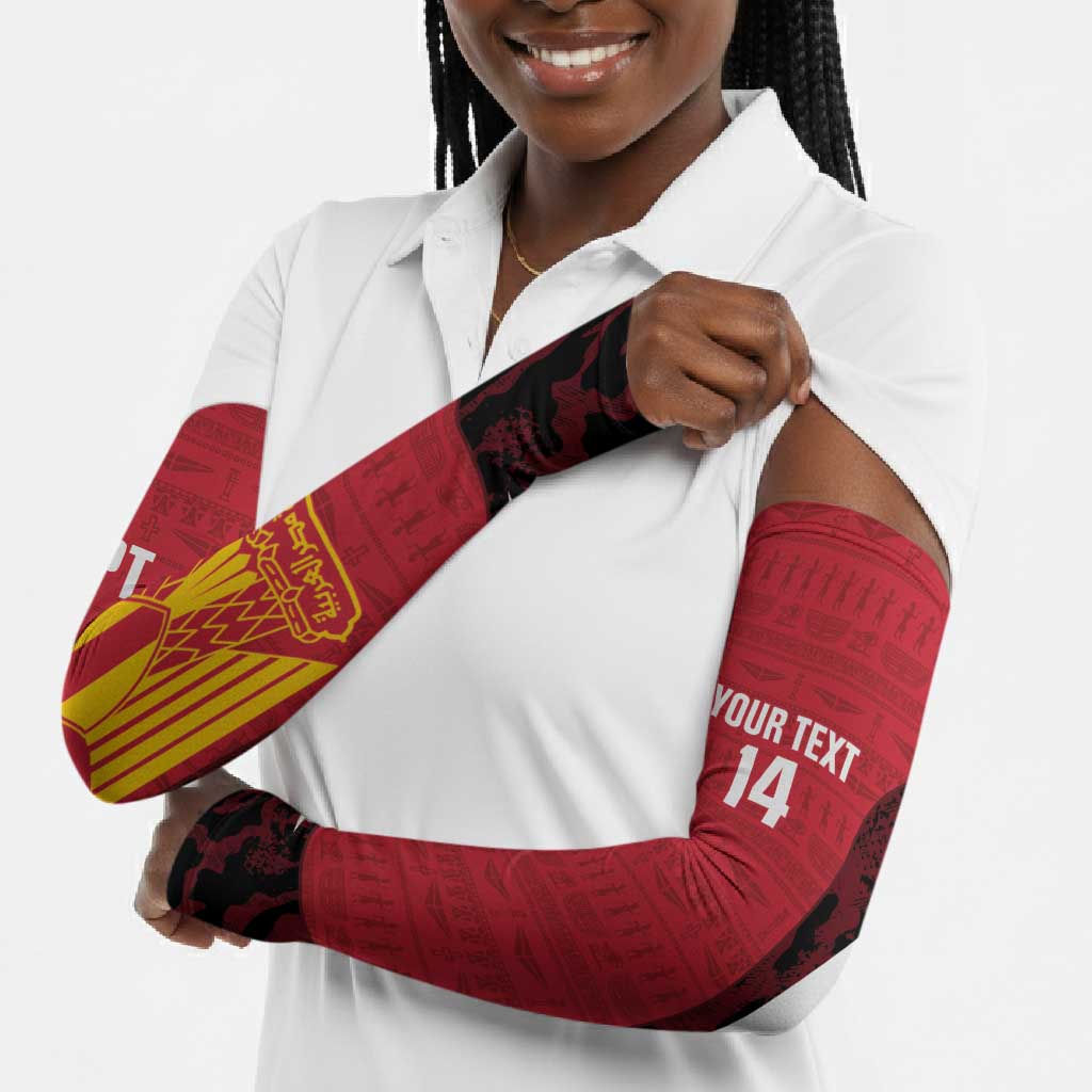 Custom Egypt Football Arm Sleeves 2026 Go Pharaohs Ancient Egyptian Pattern - Wonder Print Shop