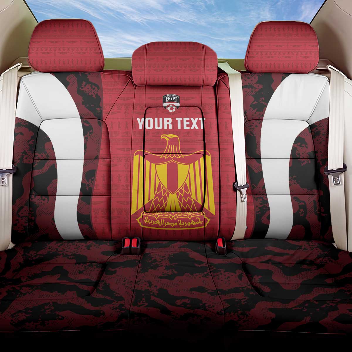 Custom Egypt Football Back Car Seat Cover 2026 Go Pharaohs Ancient Egyptian Pattern - Wonder Print Shop
