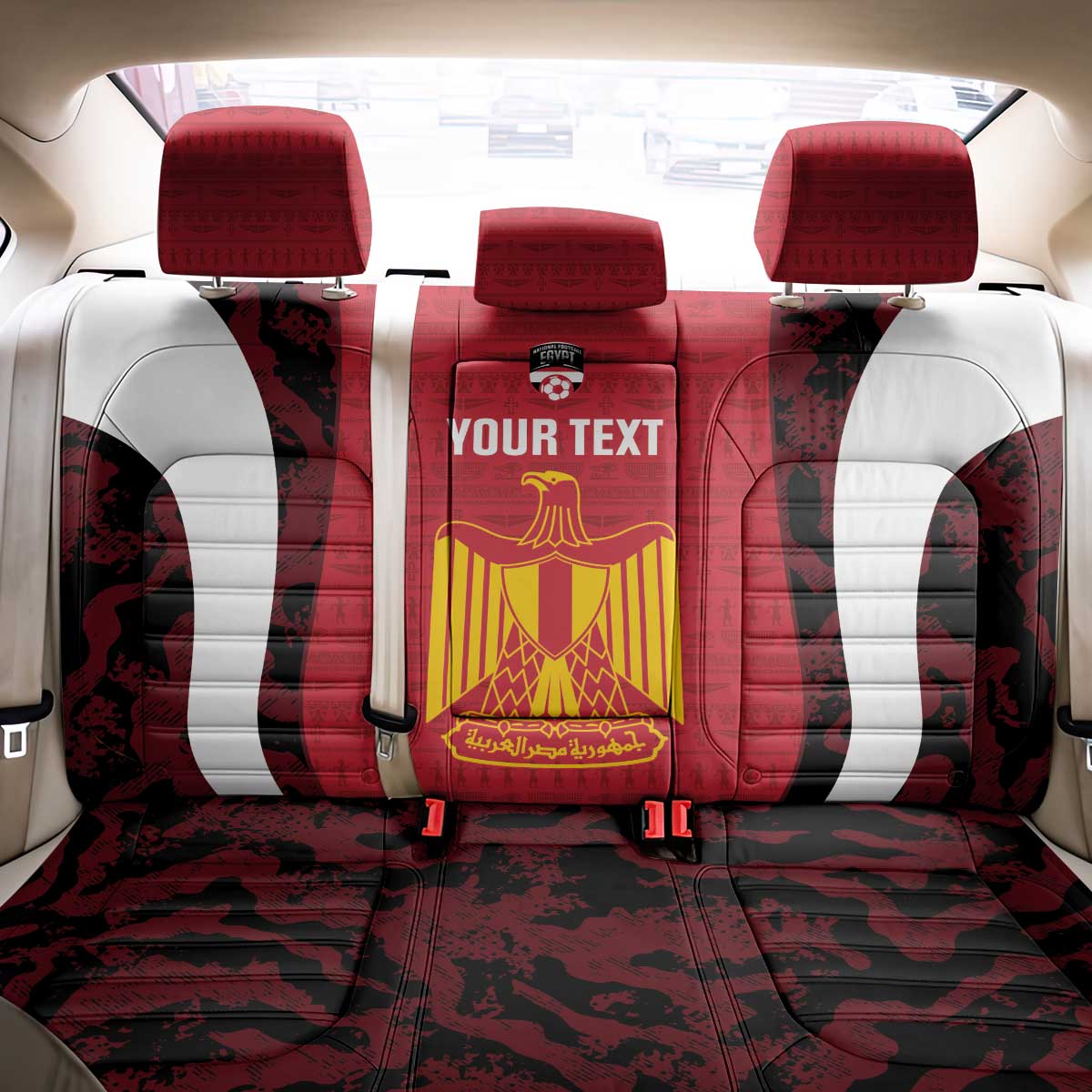 Custom Egypt Football Back Car Seat Cover 2026 Go Pharaohs Ancient Egyptian Pattern - Wonder Print Shop