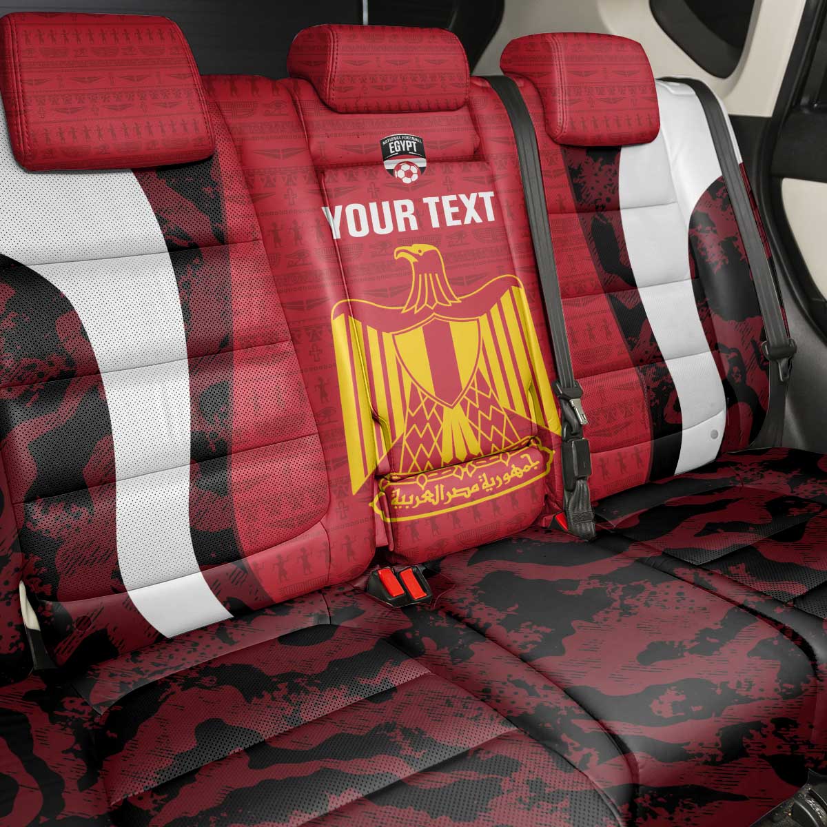 Custom Egypt Football Back Car Seat Cover 2026 Go Pharaohs Ancient Egyptian Pattern - Wonder Print Shop