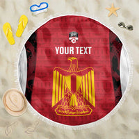 Custom Egypt Football Beach Blanket 2026 Go Pharaohs Ancient Egyptian Pattern - Wonder Print Shop