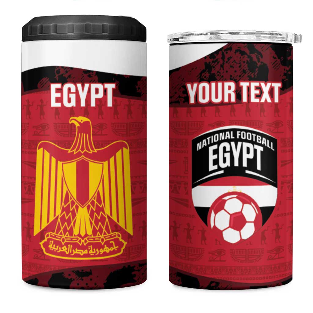Custom Egypt Football 4 in 1 Can Cooler Tumbler 2026 Go Pharaohs Ancient Egyptian Pattern - Wonder Print Shop