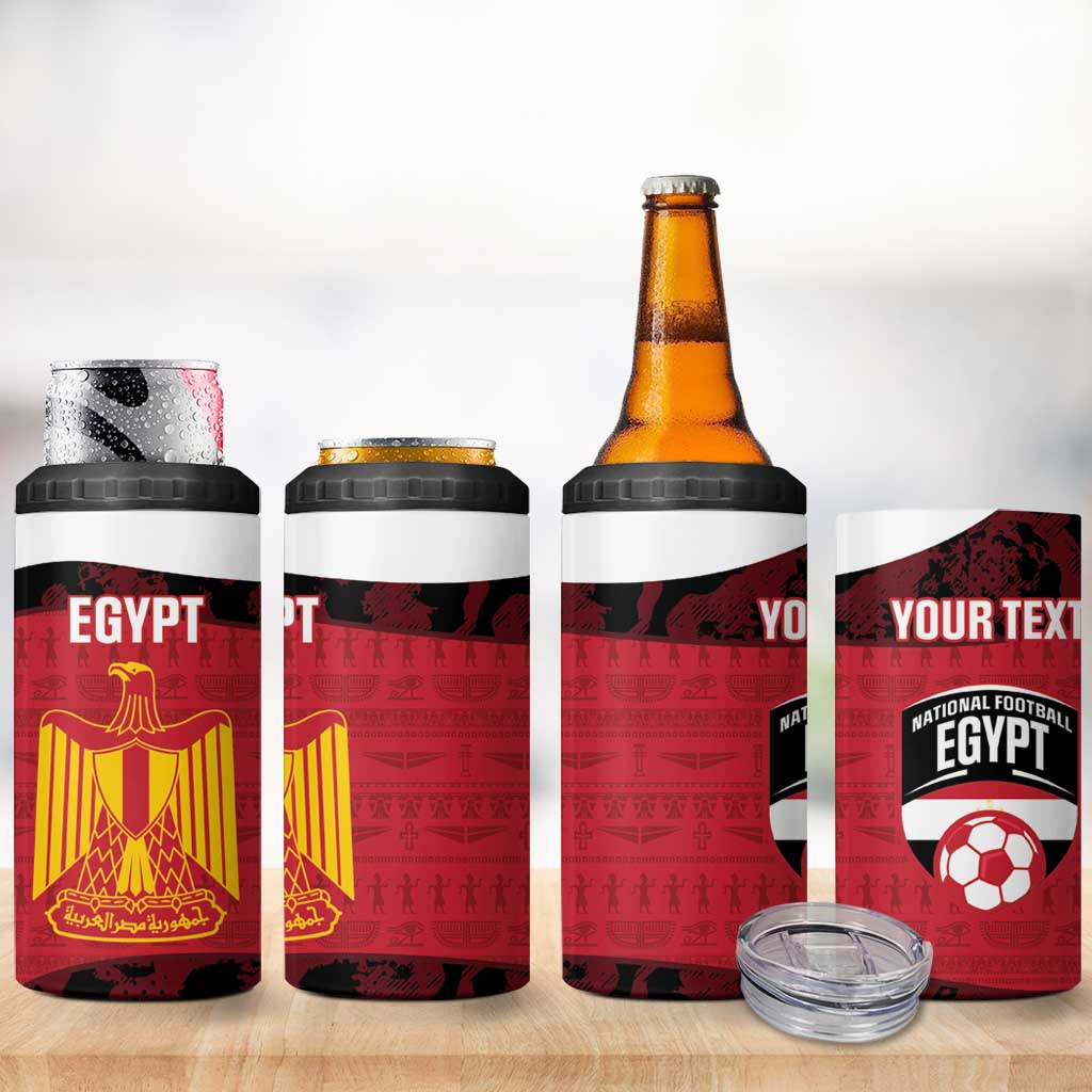 Custom Egypt Football 4 in 1 Can Cooler Tumbler 2026 Go Pharaohs Ancient Egyptian Pattern - Wonder Print Shop