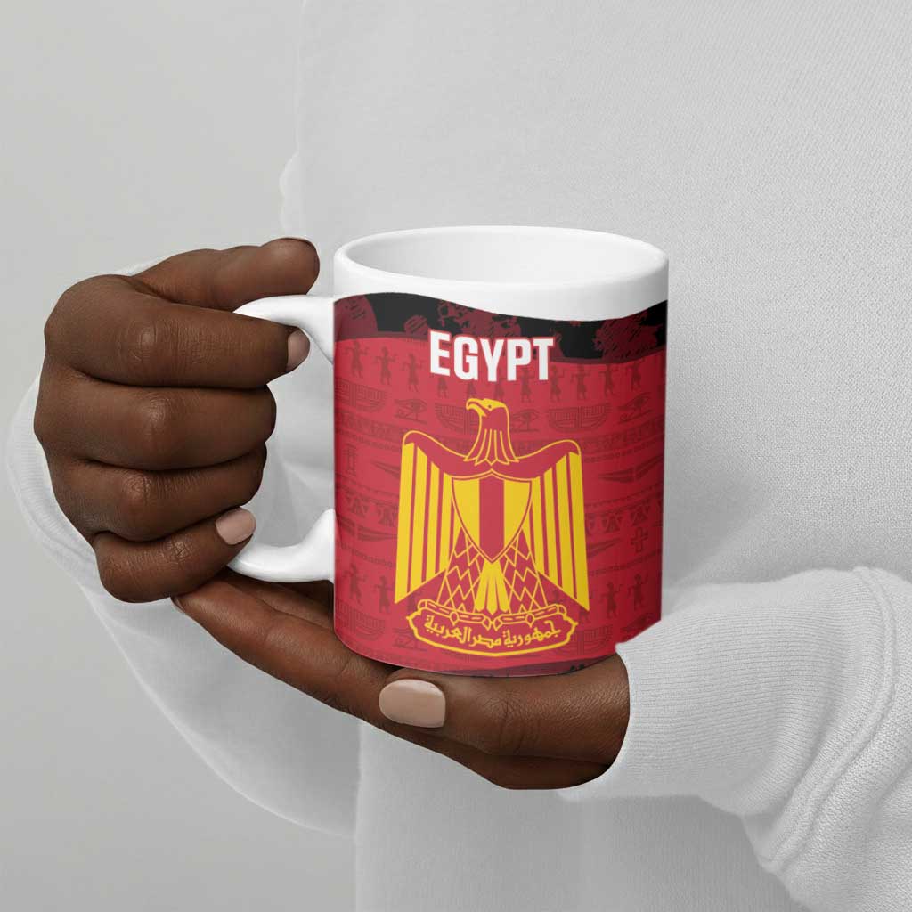 Custom Egypt Football Ceramic Mug 2026 Go Pharaohs Ancient Egyptian Pattern - Wonder Print Shop