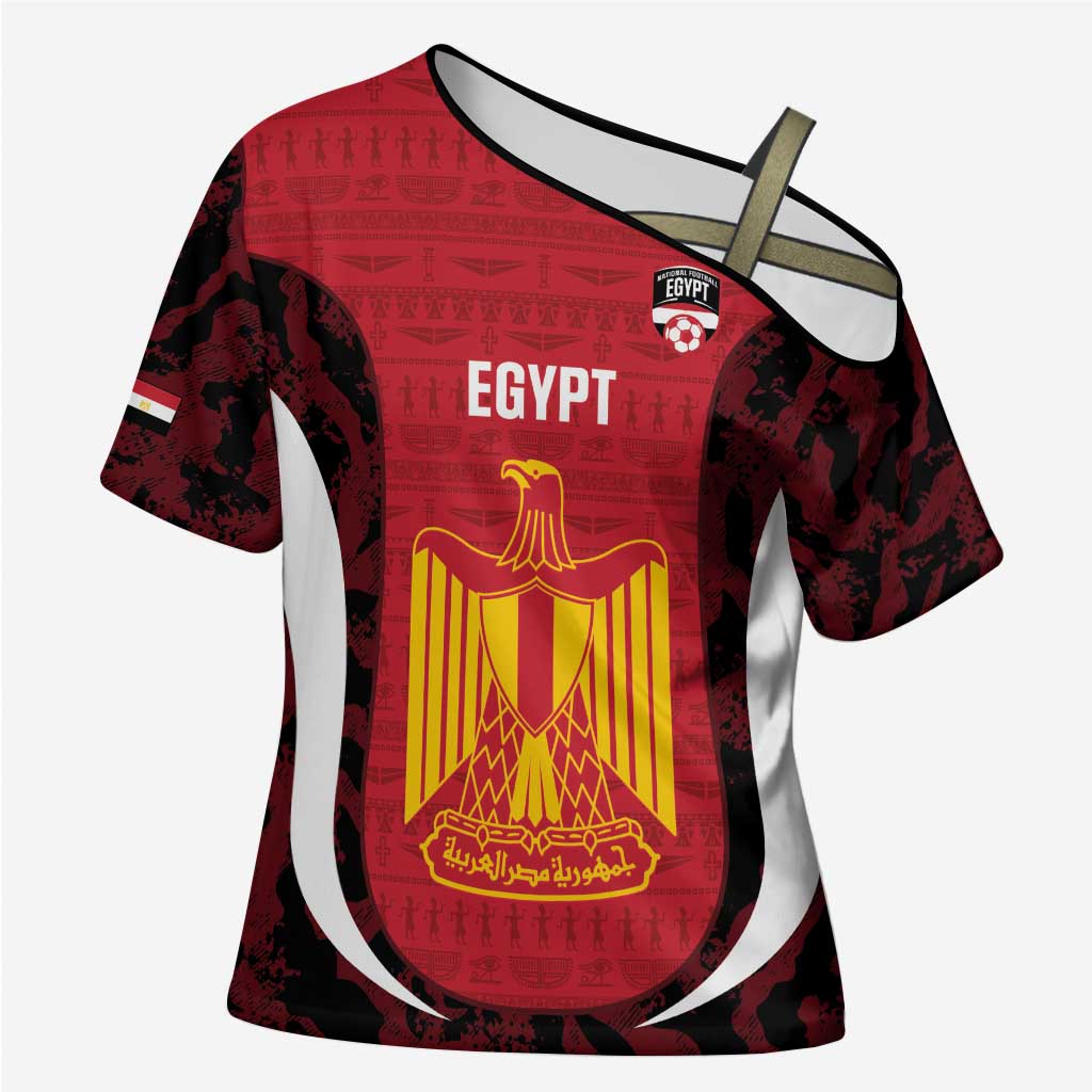 Custom Egypt Football Cross Shoulder Shirt 2026 Go Pharaohs Ancient Egyptian Pattern - Wonder Print Shop