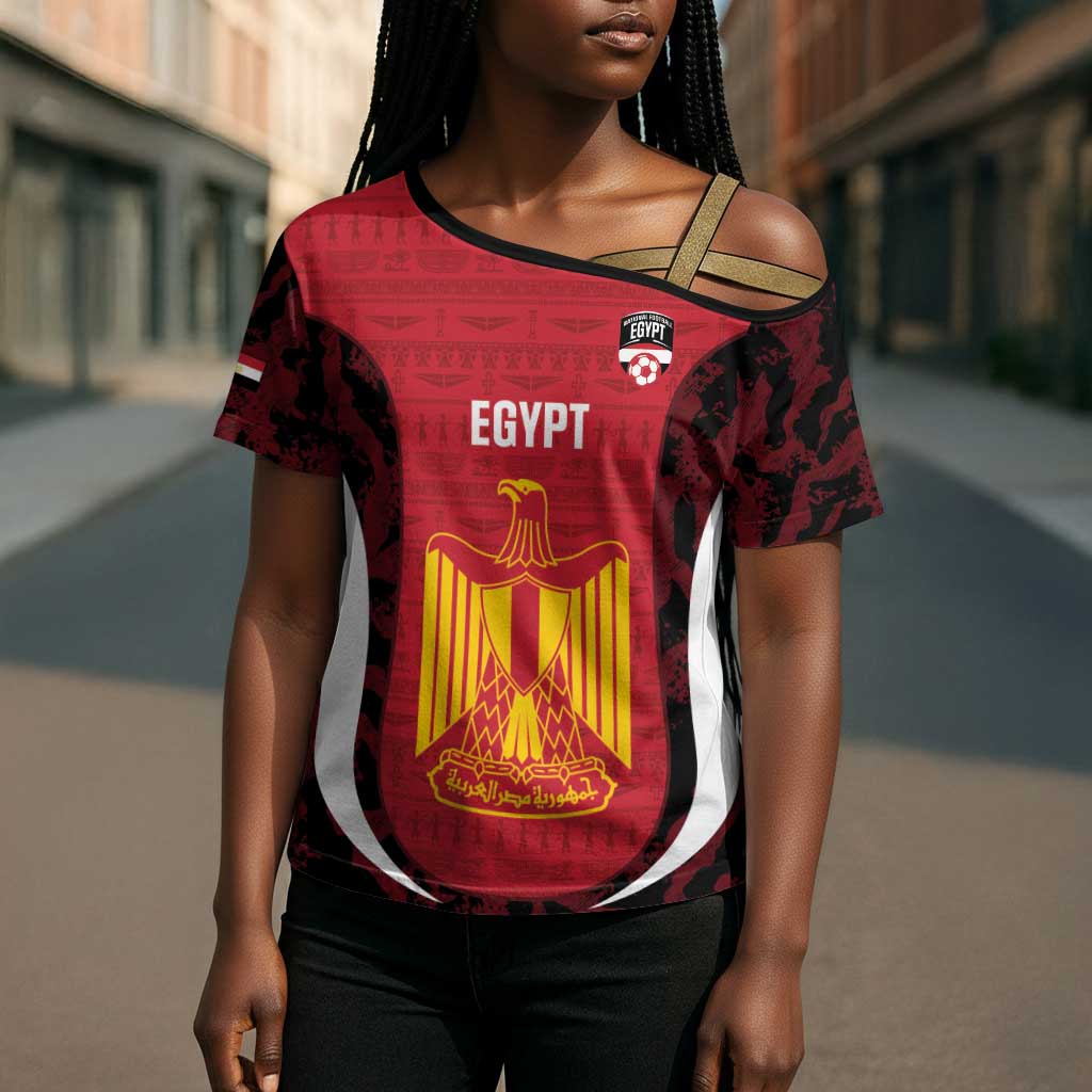 Custom Egypt Football Cross Shoulder Shirt 2026 Go Pharaohs Ancient Egyptian Pattern - Wonder Print Shop