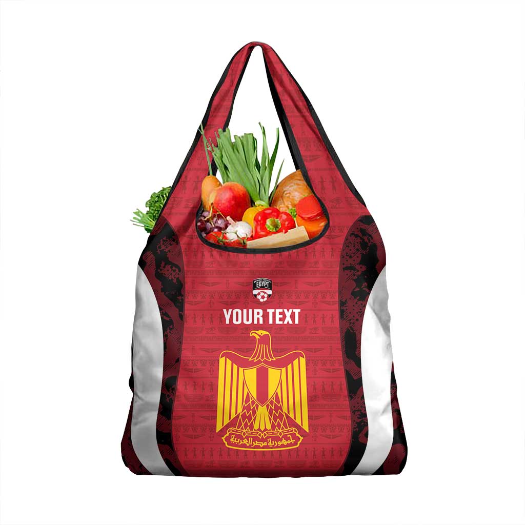Custom Egypt Football Grocery Bag 2026 Go Pharaohs Ancient Egyptian Pattern - Wonder Print Shop