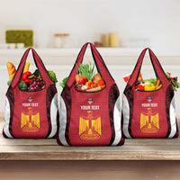 Custom Egypt Football Grocery Bag 2026 Go Pharaohs Ancient Egyptian Pattern - Wonder Print Shop