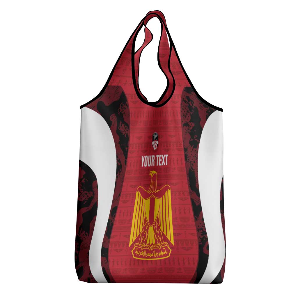 Custom Egypt Football Grocery Bag 2026 Go Pharaohs Ancient Egyptian Pattern - Wonder Print Shop