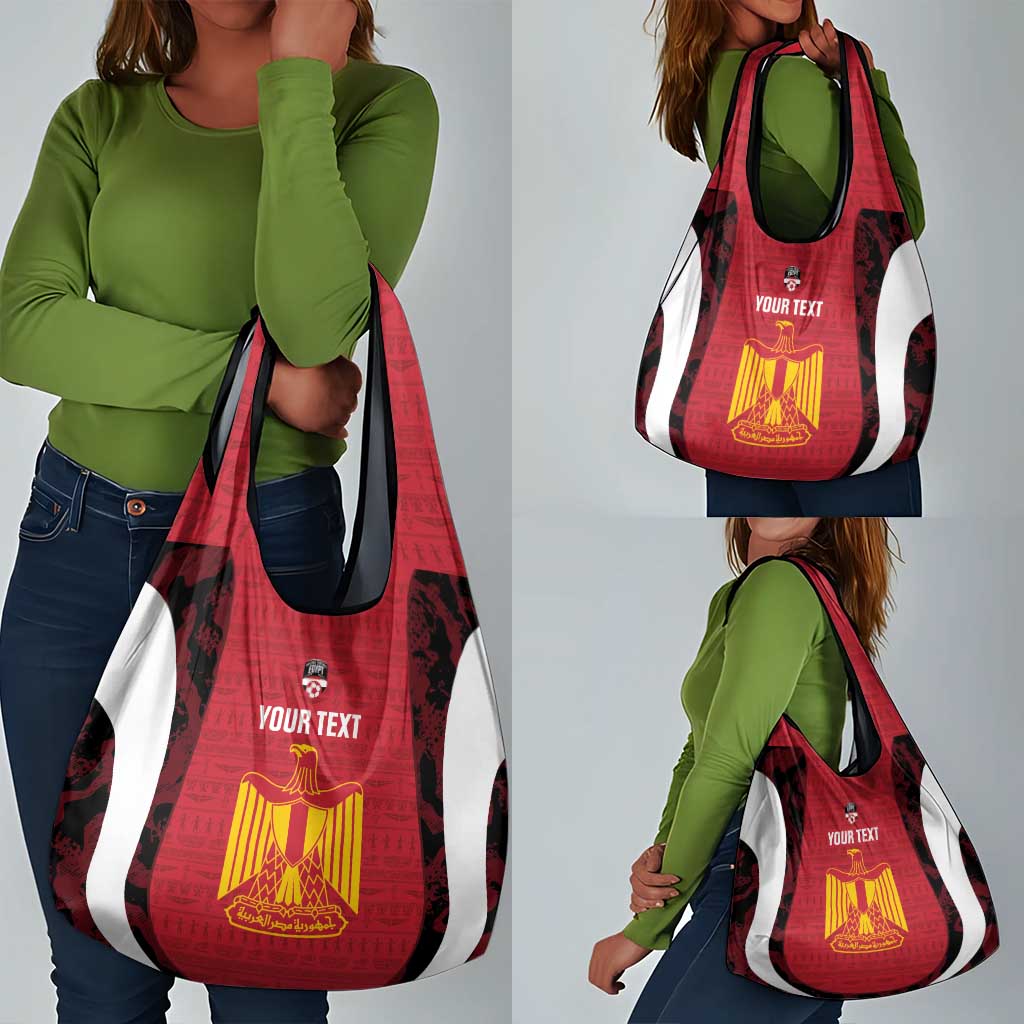 Custom Egypt Football Grocery Bag 2026 Go Pharaohs Ancient Egyptian Pattern - Wonder Print Shop