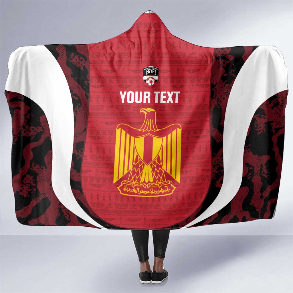 Custom Egypt Football Hooded Blanket 2026 Go Pharaohs Ancient Egyptian Pattern - Wonder Print Shop