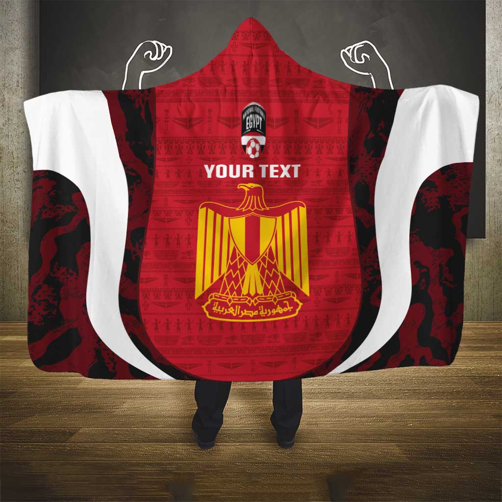 Custom Egypt Football Hooded Blanket 2026 Go Pharaohs Ancient Egyptian Pattern - Wonder Print Shop