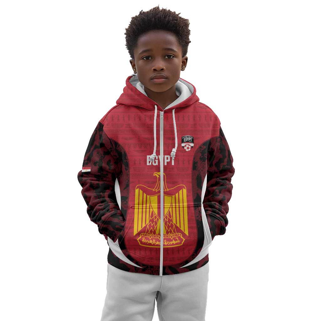 Custom Egypt Football Kid Hoodie 2026 Go Pharaohs Ancient Egyptian Pattern - Wonder Print Shop